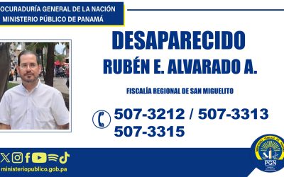 Fiscalía Regional de San Miguelito requiere apoyo para ubica ciudadano desaparecido