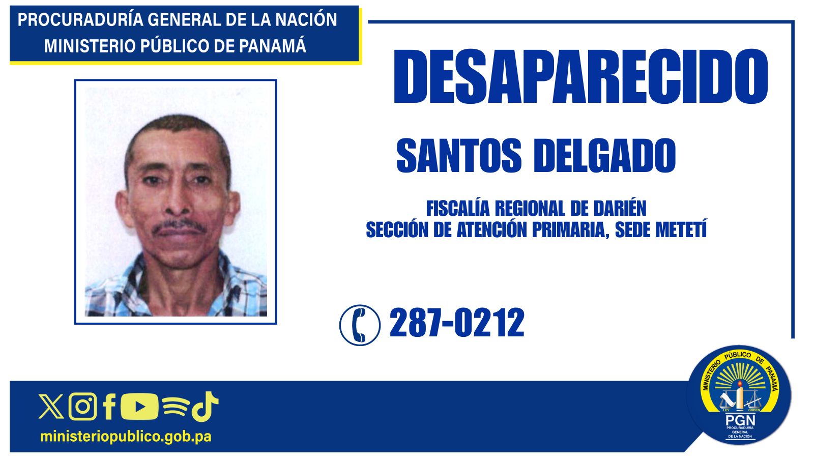 Se solicita colaboración de la ciudadanía para dar con el paradero de una persona