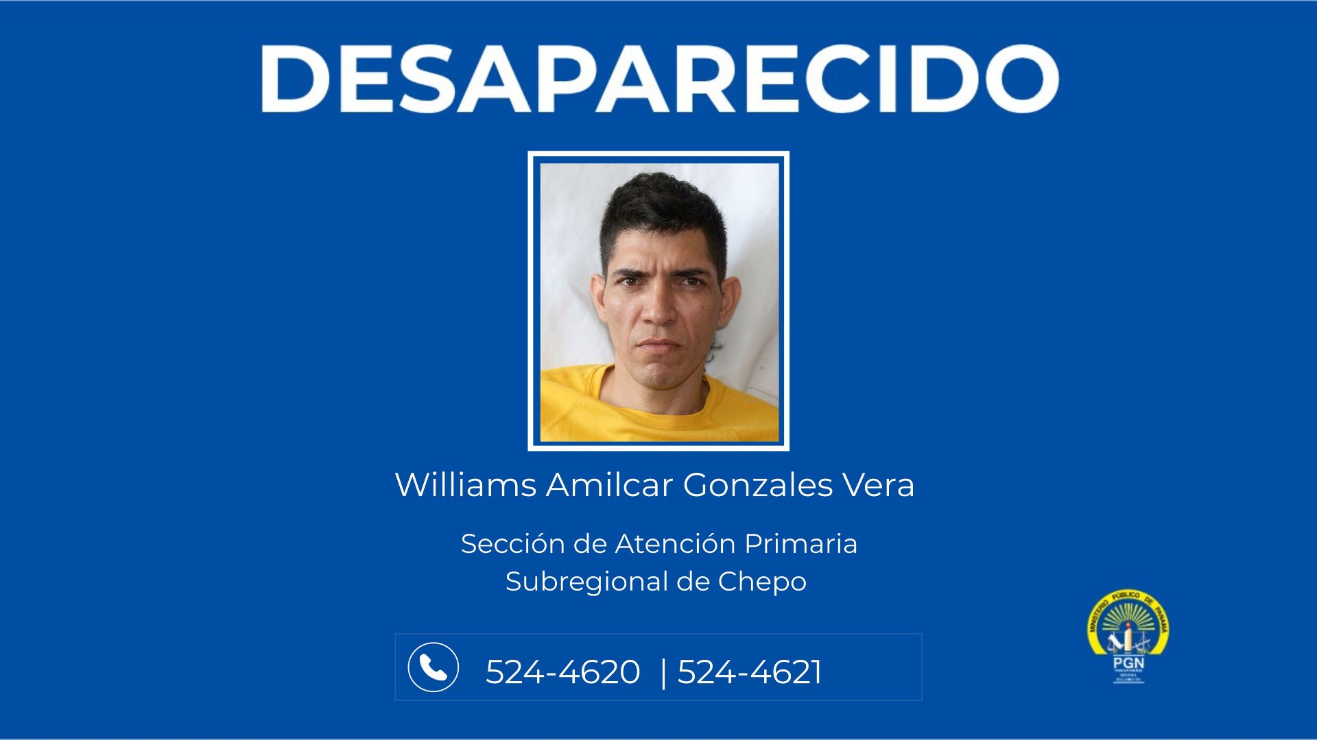 Sección de Atención Primaria de la Subregional de Chepo busca a hombre desaparecido