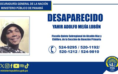 PGN solicita apoyo de la ciudadanía para ubicar persona desaparecida