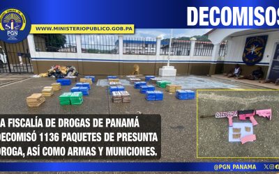 Fiscalía de Drogas de Panamá decomisó la semana pasada más de mil paquetes de droga