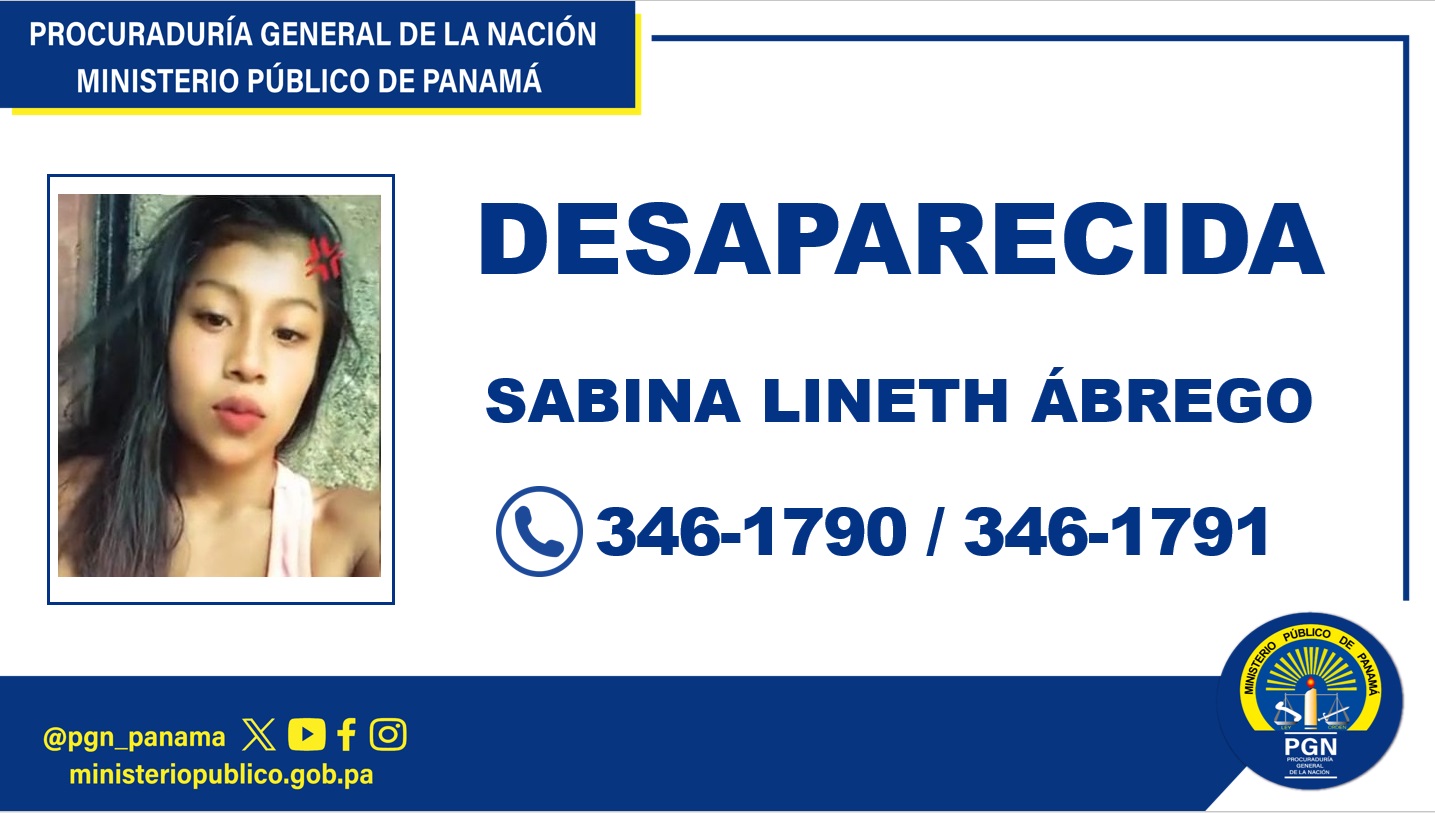 Fiscalía de Panamá Oeste solicita apoyo de la ciudadanía para ubicar a una mujer desaparecida