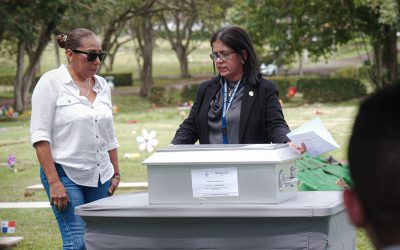 Ministerio Público hace entrega de restos óseos de víctima de la invasión