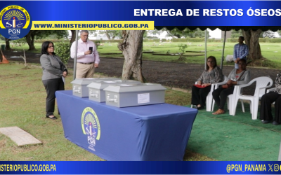 Ministerio Público hace entrega de restos óseos de víctimas de la invasión