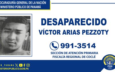 Fiscalía Regional de Coclé solicita colaboración para ubicar a una persona desparecida