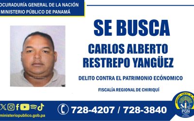 Solicitan colaboración para ubicar una persona condenada por delitos contra el patrimonio en Chiriquí
