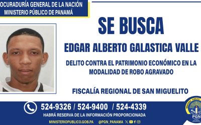 Fiscalía Regional de San Miguelito requiere la colaboración para ubicar a un ciudadano por robo agravado