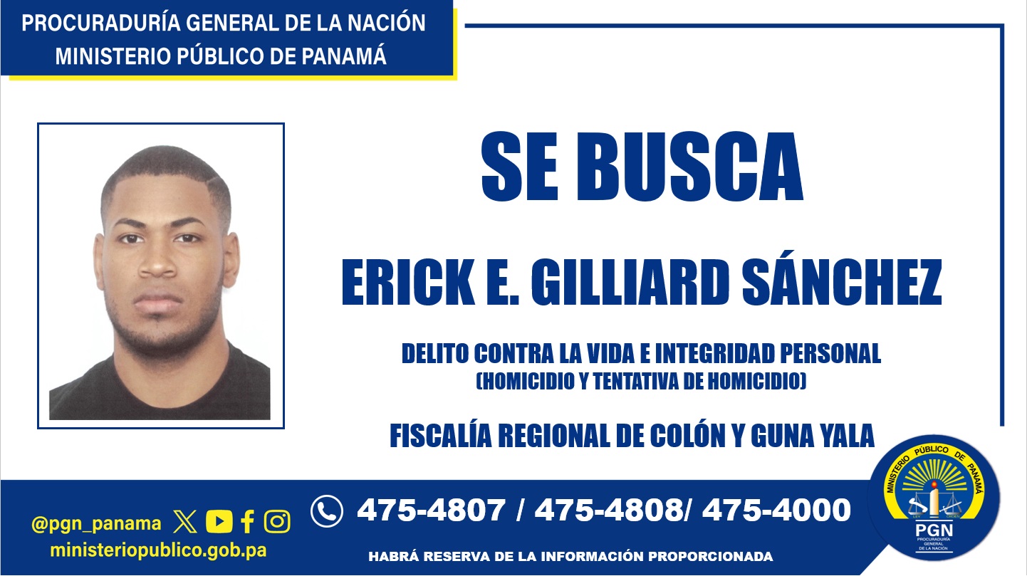 Fiscalía de Colón lo busca por los delitos de homicidio y tentativa de homicidio