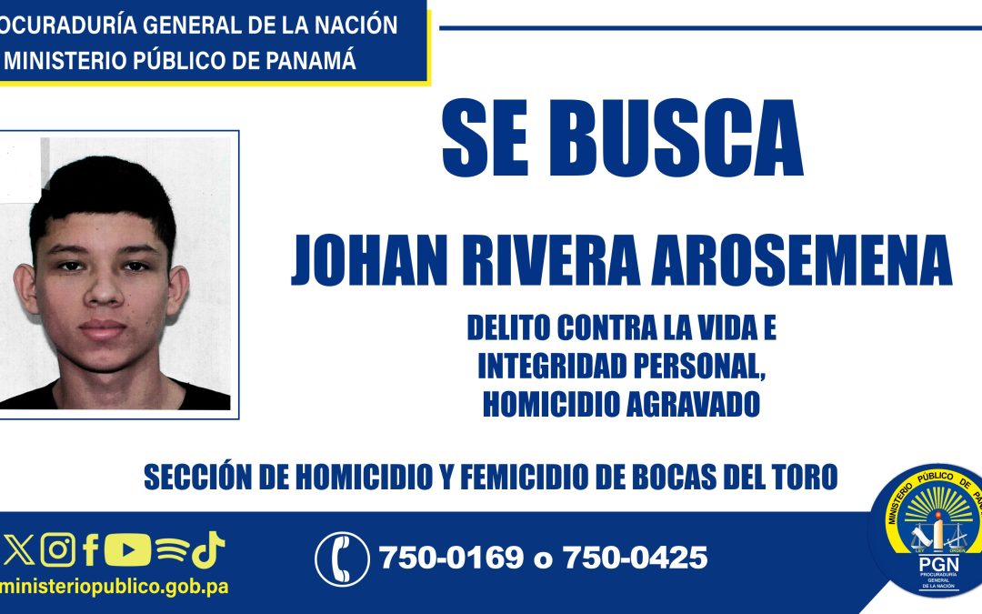 Fiscalía solicita colaboración ciudadana para ubicar a un requerido por homicidio agravado