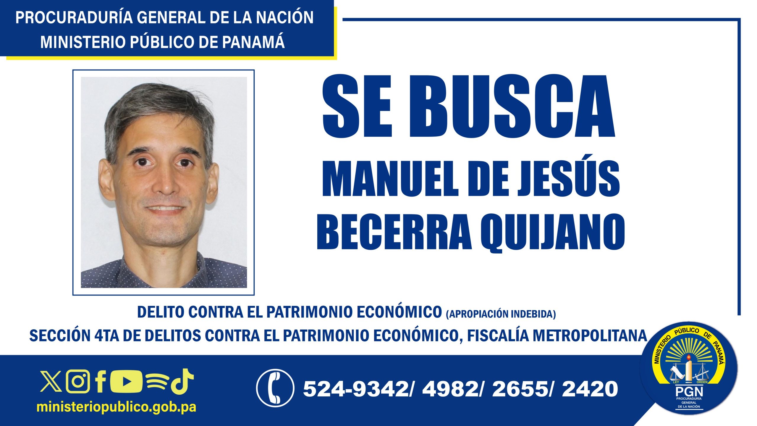 Se solicita colaboración a la ciudadanía para ubicar a una persona requerida por apropiación indebida