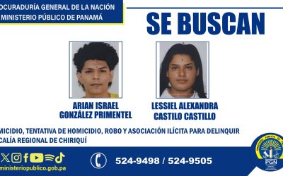 Fiscalía Regional de Chiriquí solicita colaboración para ubicar dos personas por su vinculación a varios delitos
