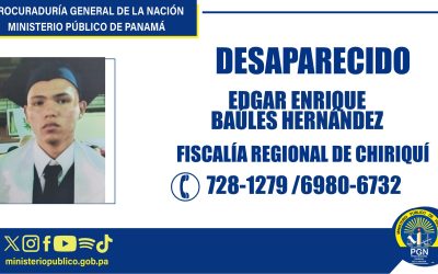 En Chiriquí se pide colaboración para ubicar a una persona desaparecida en el distrito de Barú