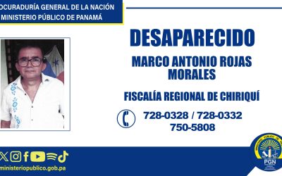 En Chiriquí Fiscalía Regional solicita colaboración para ubicar a una persona reportada como desaparecida
