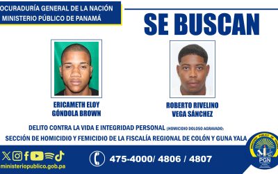 Fiscalía de Colón busca a dos ciudadanos requeridos por el delito de homicidio