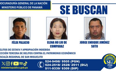 Fiscalía Regional de San Miguelito requiere ubicar a tres personas vinculadas a diversos delitos