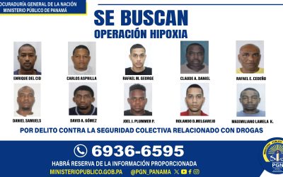 Fiscalía de Drogas requiere conocer el paradero de 10 personas requeridas en la operación “Hipoxia”