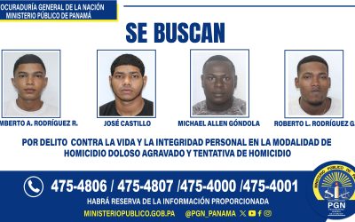 Fiscalía de Colón busca a 4 ciudadanos vinculados a homicidios y tentativas de homicidios