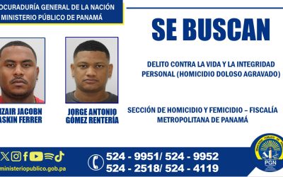 Sección de Homicidio y Femicidio de la Fiscalía Metropolitana busca a dos ciudadanos por el delito de homicidio