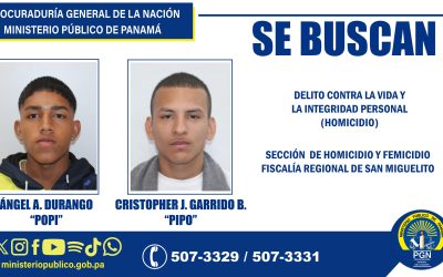 En San Miguelito se requiere ubicar a dos ciudadanos apodados “Popi y Pipo” por el presunto delito de homicidio