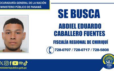 Fiscalía Regional de Chiriquí pide colaboración para ubicar a una persona señalada por un delito contra el patrimonio económico 