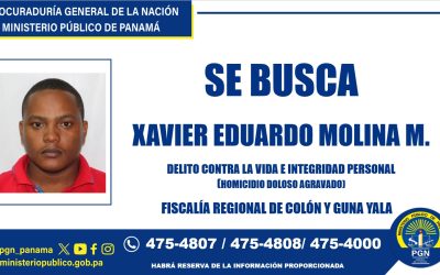 Fiscalía de Colón lo busca por su vinculación al delito de homicidio doloso agravado