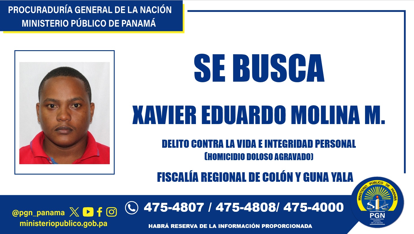 Fiscalía de Colón lo busca por su vinculación al delito de homicidio doloso agravado
