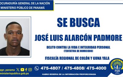 Fiscalía de Colón lo busca por su vinculación al delito de tentativa de homicidio