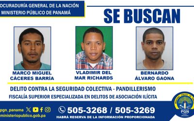 Se solicita la colaboración ciudadana para ubicar a tres personas investigadas por el delito de pandillerismo