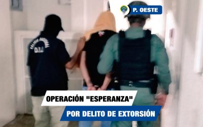 Mediante la operación “Esperanza” se logra la aprehensión de 8 personas por delito de extorsión