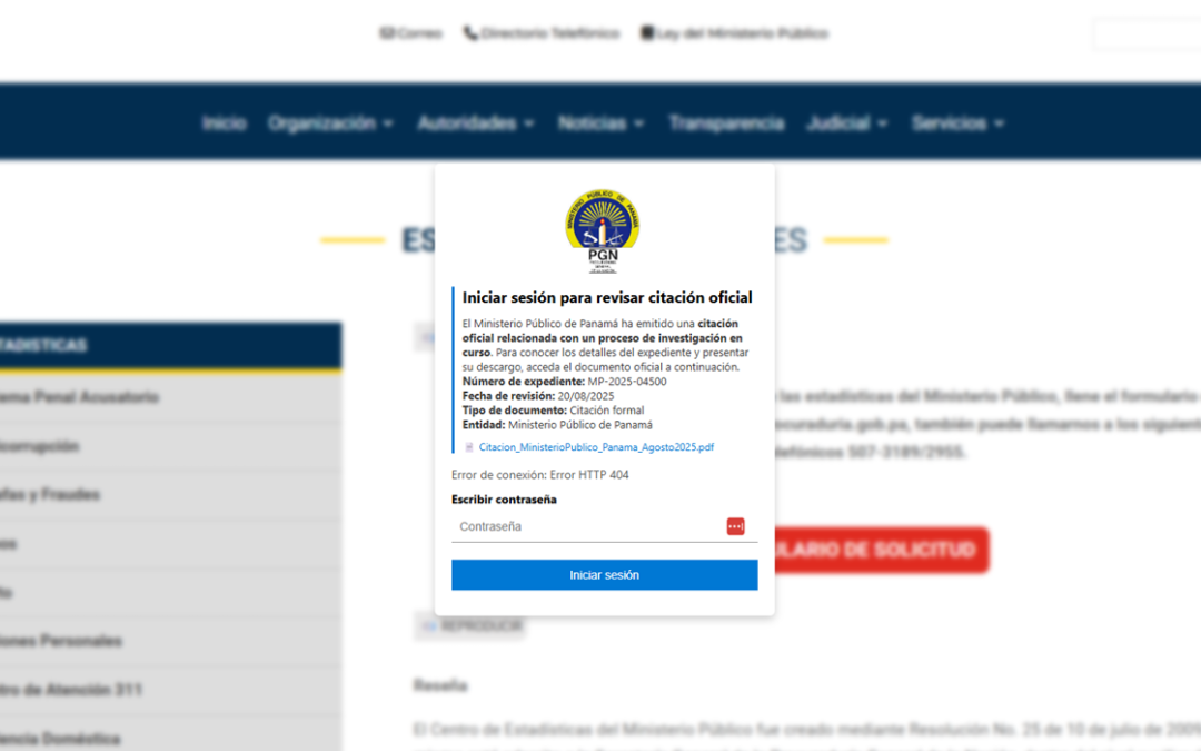 Intentan suplantar la identidad del Ministerio Público creando sitio web fraudulento