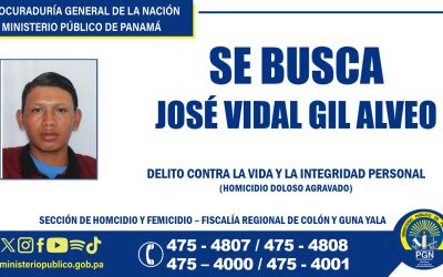 Fiscalía de Colón lo busca por su vinculación al delito de homicidio doloso agravado