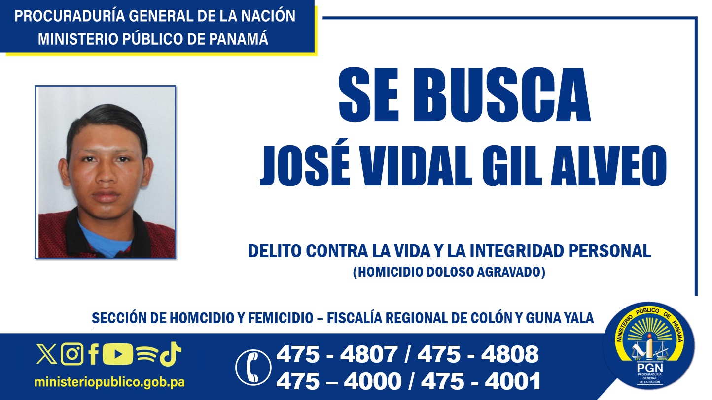 Fiscalía de Colón lo busca por su vinculación al delito de homicidio doloso agravado