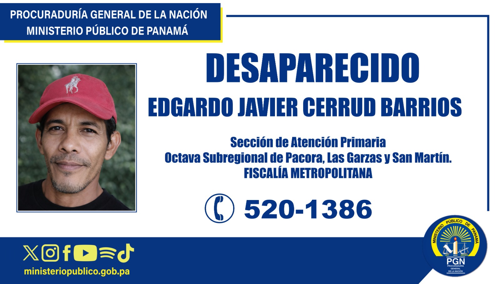 Se solicita apoyo de la ciudadanía para ubicar a persona desaparecida