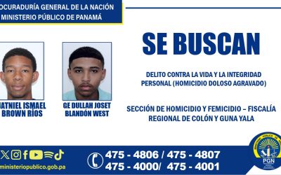 Buscan a dos ciudadanos requeridos por el delito de homicidio en la ciudad de Colón