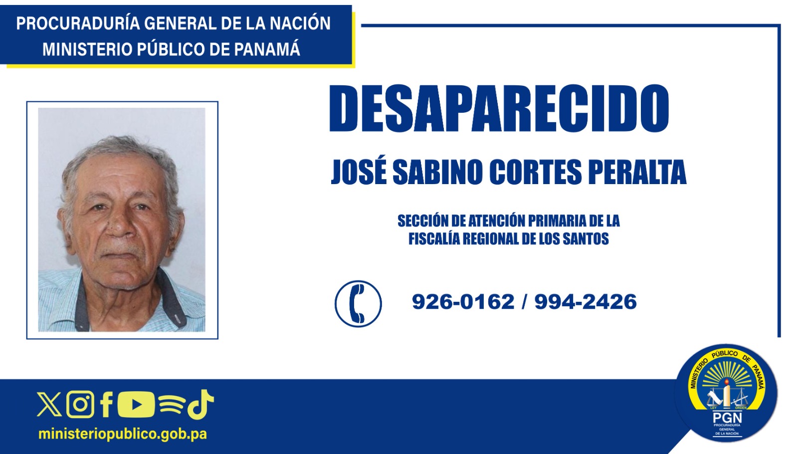 Se solicita apoyo de la ciudadanía para ubicar a persona desaparecida.