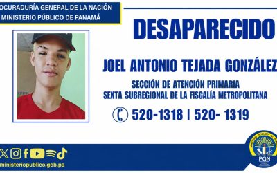 Fiscalía Metropolitana busca a ciudadano desaparecido en Pedregal