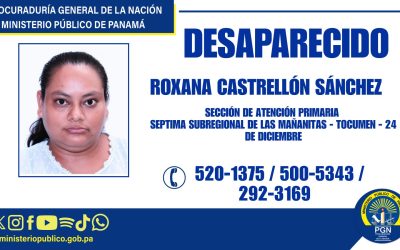 Se solicita apoyo de la ciudadanía para ubicar a persona desaparecida