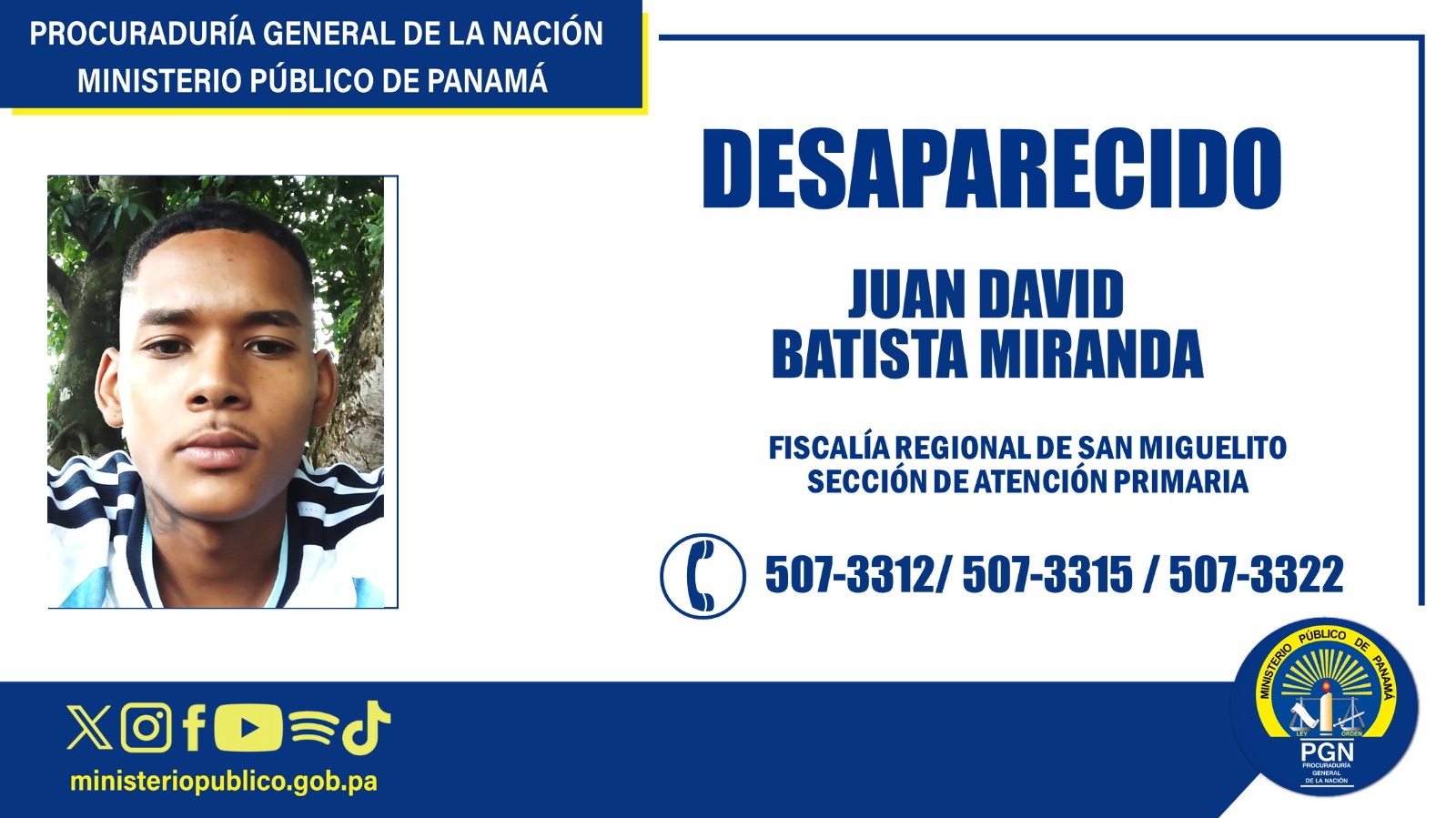 Se solicita apoyo de la ciudadanía para ubicar a persona desaparecida