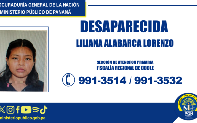 Se requiere el apoyo de la Comunidad para ubicar a mujer desaparecida en Coclé