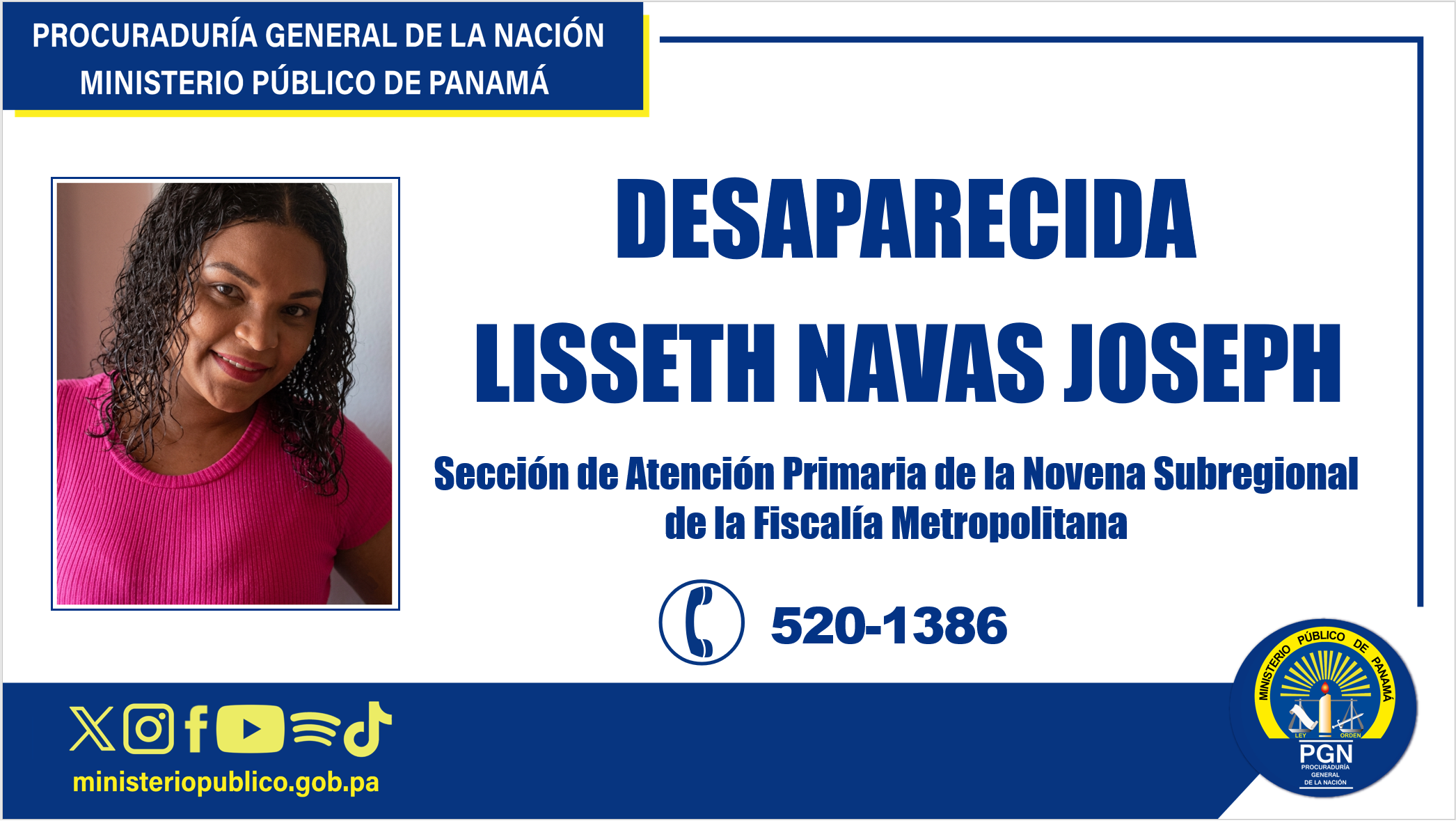 Se solicita colaboración para ubicar a una persona desaparecida