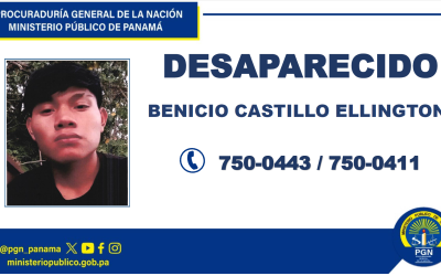 Fiscalía de Bocas del Toro solicita apoyo a la ciudadanía para ubicar a joven desaparecido