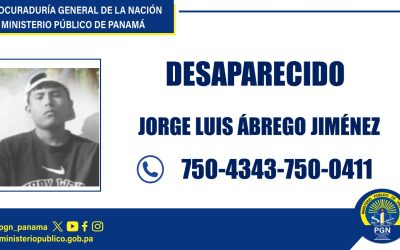 Fiscalía de Bocas del Toro solicita apoyo a la ciudadanía para ubicar a joven desaparecido