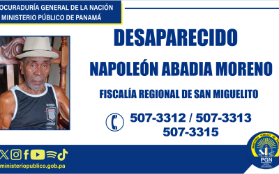 Fiscalía de San Miguelito requiere apoyo para ubicar a un adulto mayor desaparecido