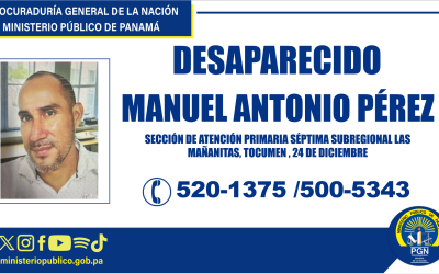 Ministerio Público solicita colaboración para ubicar a una persona desaparecida