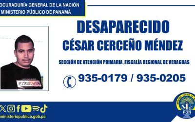 Se requiere el apoyo de la Comunidad para ubicar a un hombre desaparecido en Veraguas