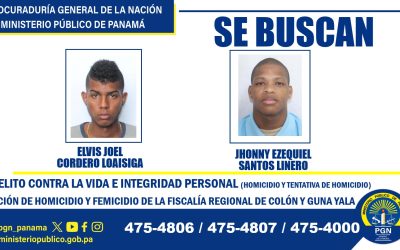 Fiscalía de Colón busca a dos ciudadanos requeridos por homicidio y tentativa de homicidio